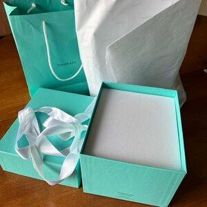 Tiffany box, bag, ribbon and tissue paper